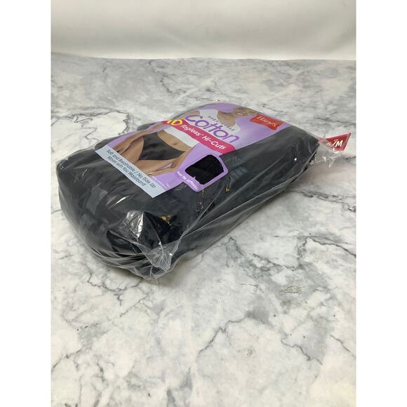 Hanes Womens 6/M Black 10-Pack Breathable Cotton Hi-Cut Panties Underwear I16-18 - Picture 4 of 7